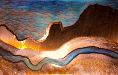 Serenity flame painting on copper wall art